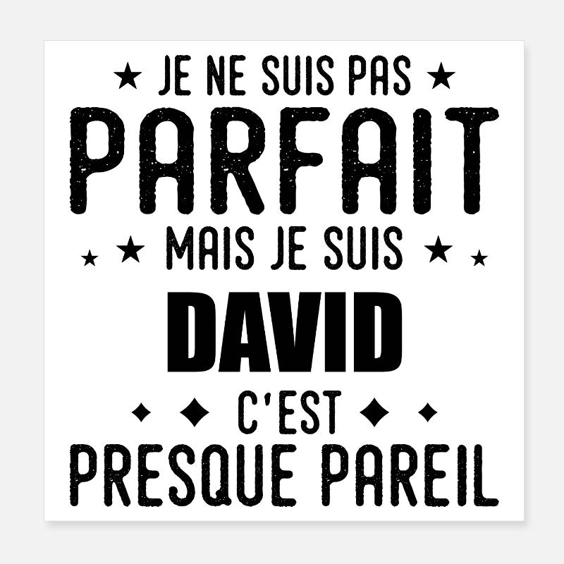 David: authentic, imperfect, top, perfection Poster 8" x 8" (20x20 cm)