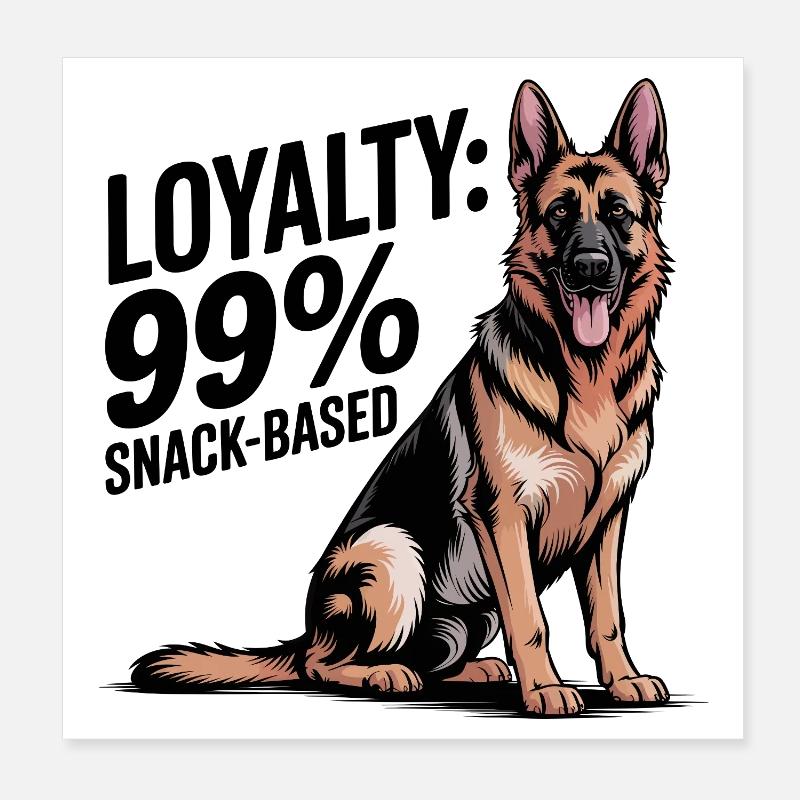 Deutscher Schäferhund Kunst Poster 20x20 cm