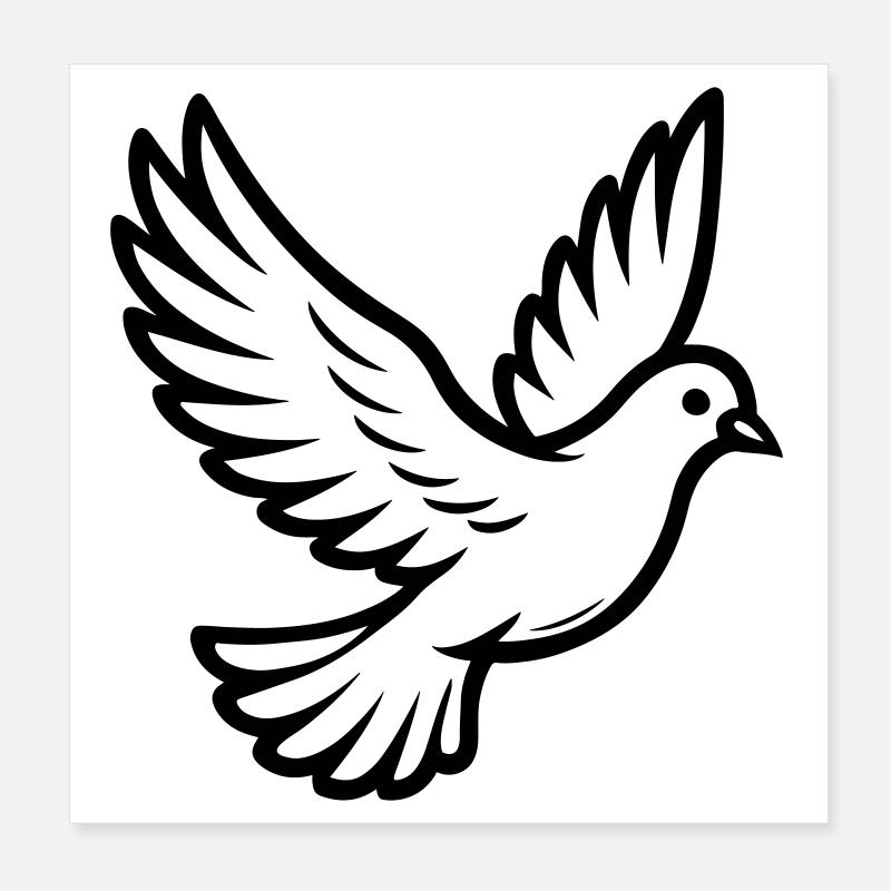 Taube Vogel Poster 20x20 cm