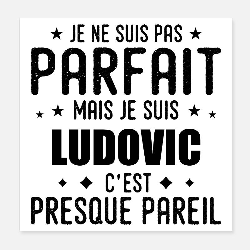 Ludovic: authentic, imperfect, top, perfection Poster 8" x 8" (20x20 cm)
