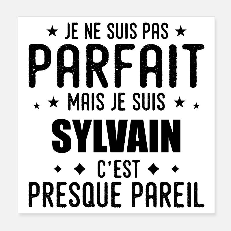 Sylvain: authentic, imperfect, top, perfection Poster 8" x 8" (20x20 cm)