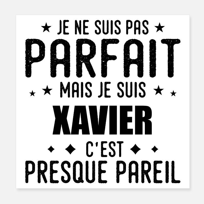 Xavier: authentisch, unvollkommen, oben, Perfektion Poster 20x20 cm