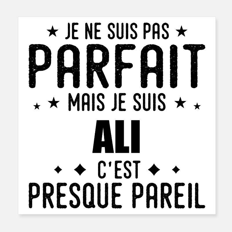 Ali: authentisch, unvollkommen, oberflächlich, perfekt Poster 20x20 cm