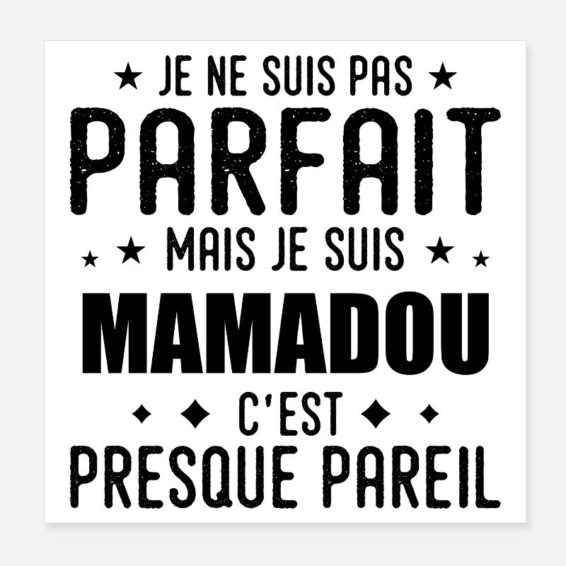 Mamadou: authentisch, unvollkommen, oberflächlich, perfekt Poster 20x20 cm