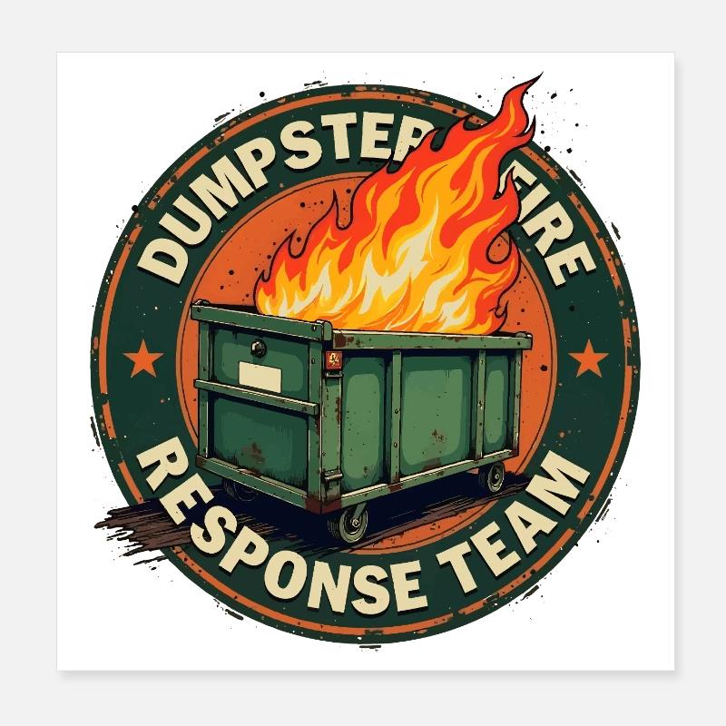 Müllcontainerbrand - Einsatzteam Poster 20x20 cm