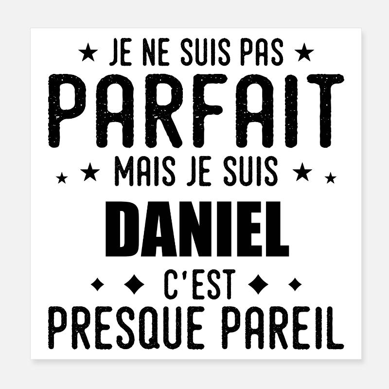 Daniel: authentisch, unvollkommen, oberflächlich, perfekt Poster 20x20 cm