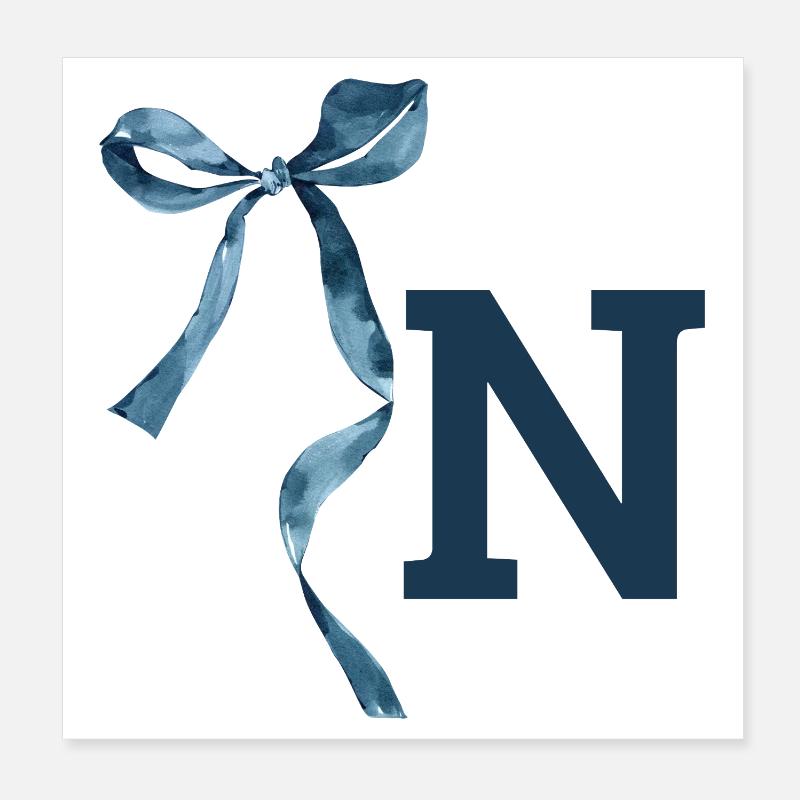 Monogramm n Geschenkidee Poster 20x20 cm
