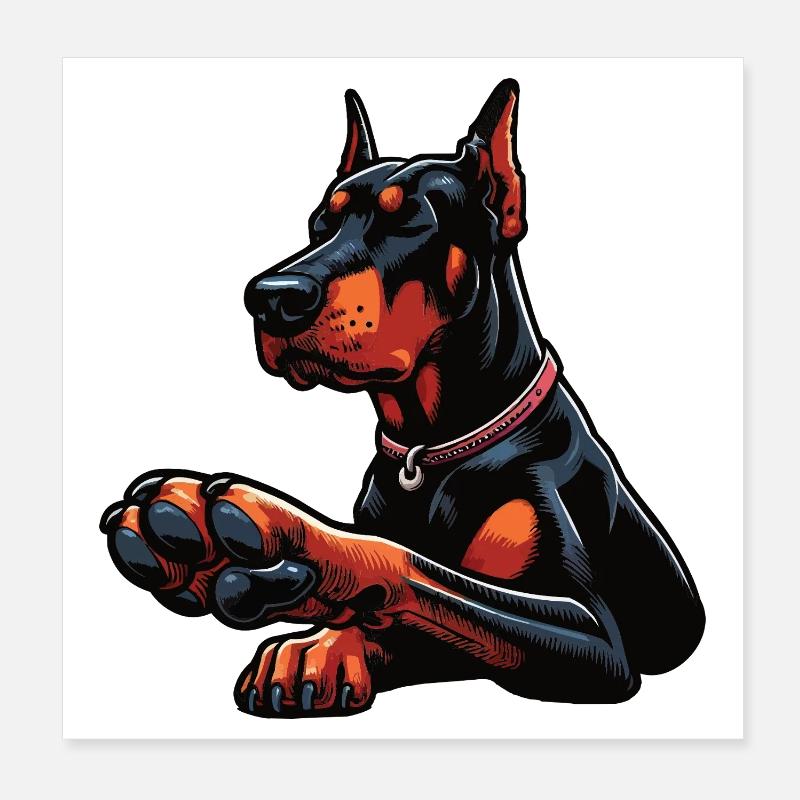 Doberman Doberman Owner Doberman Lovers Poster 8" x 8" (20x20 cm)