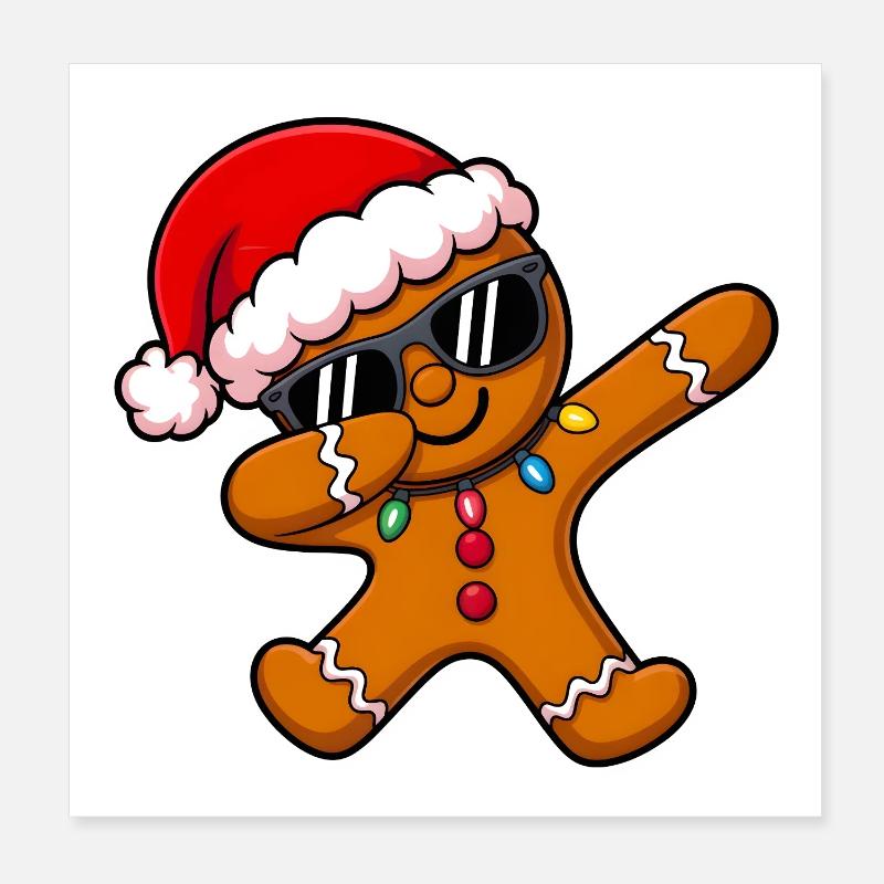 Lebkuchenmann Weihnachten Poster 20x20 cm