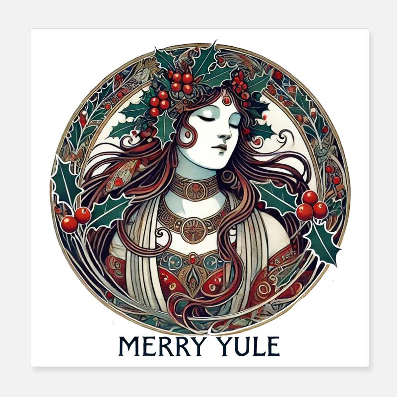 Yule Maiden Stechpalmenkreis Poster 20x20 cm