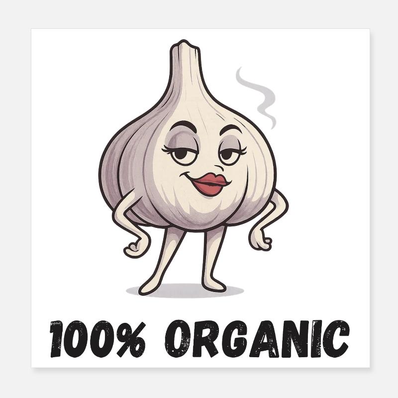 Garlic Diva Pose Ail Végétal Bio Poster 20 x 20 cm