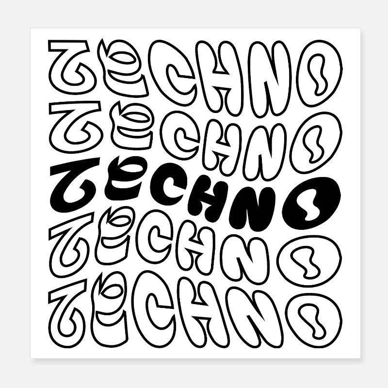 Techno wavy logo design. Poster 8" x 8" (20x20 cm)