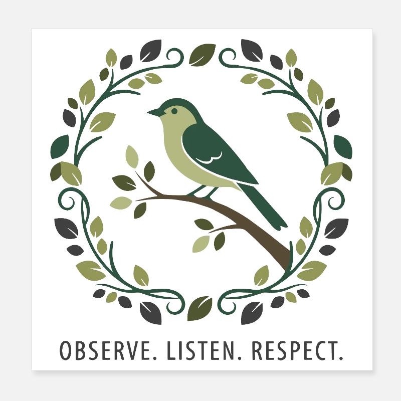 Observer. Wiles. Respect. Poster 20 x 20 cm