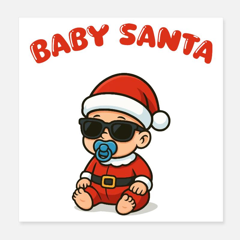 Bébé Père Noël Noël Poster 20 x 20 cm