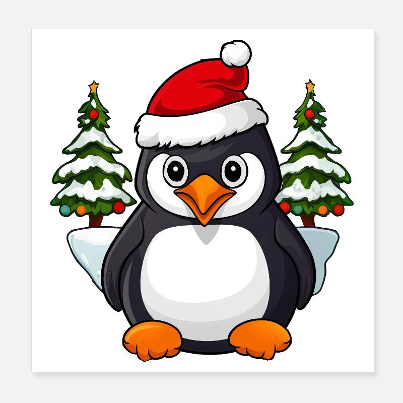 Weihnachten Pinguin Poster 20x20 cm