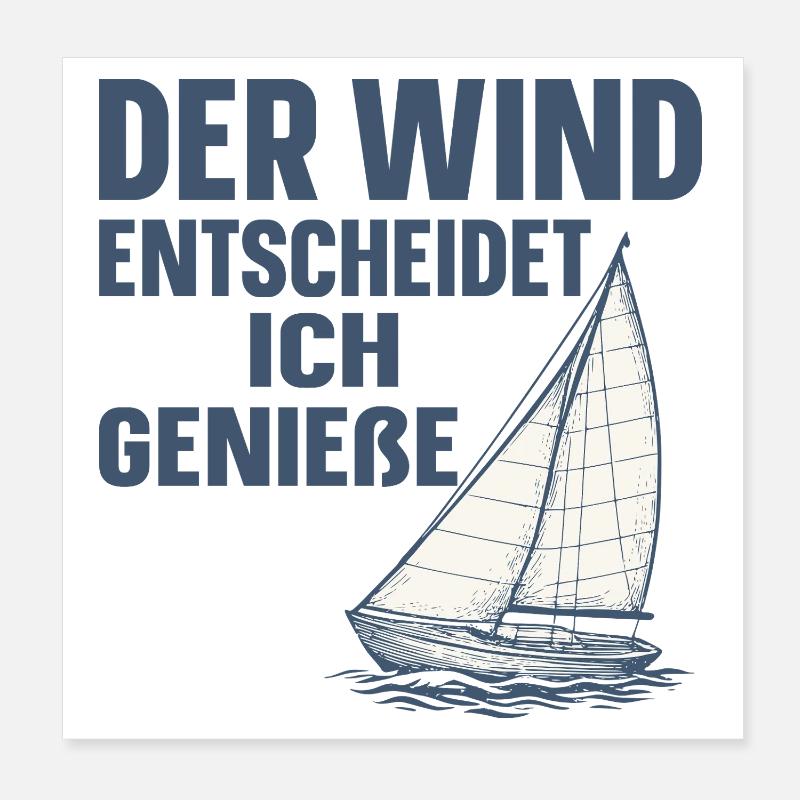 Le vent décide, j’en profite. Motif de la voile Poster 20 x 20 cm