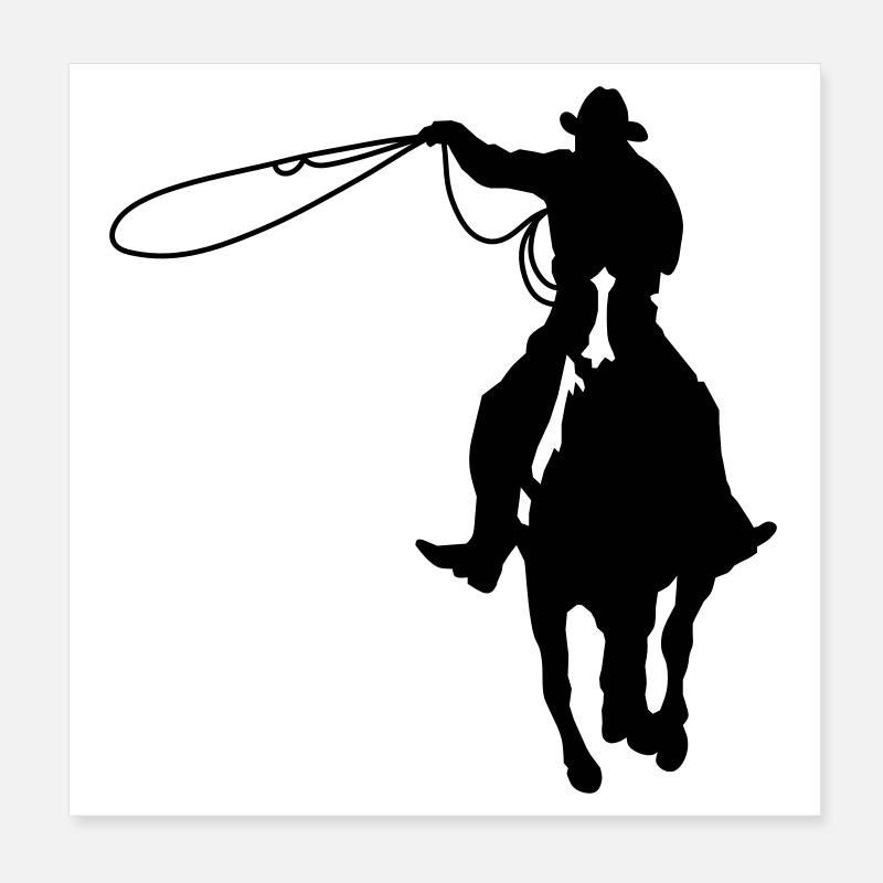 Cow-boy Poster 20 x 20 cm
