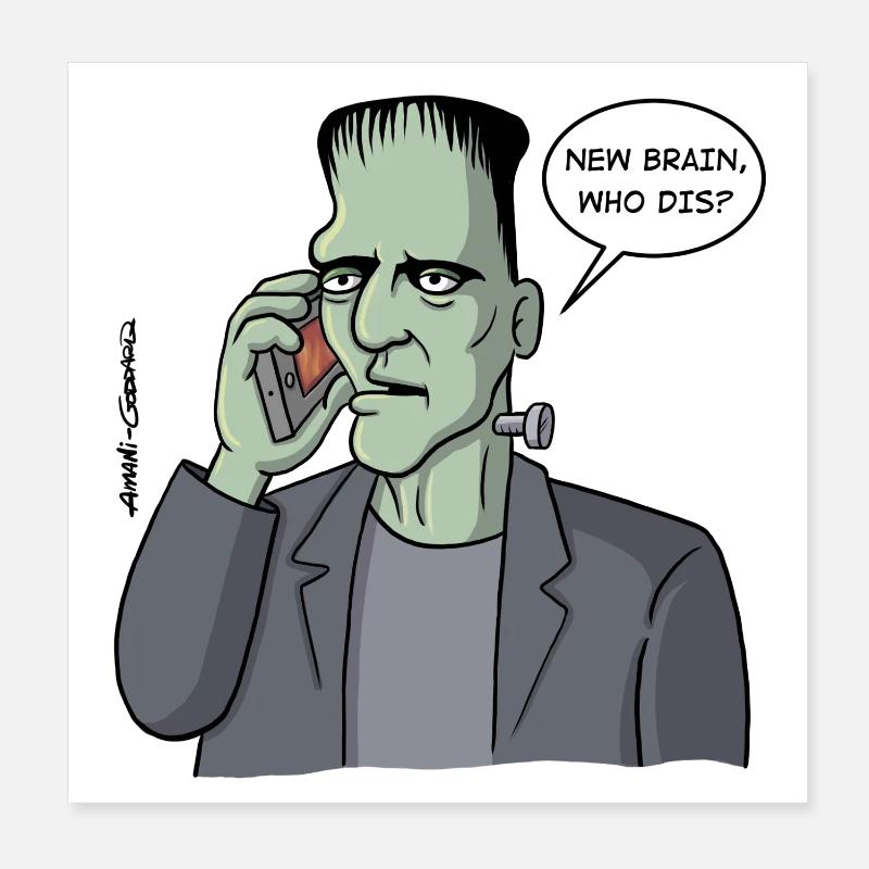 New brain, who dis? Poster 8" x 8" (20x20 cm)