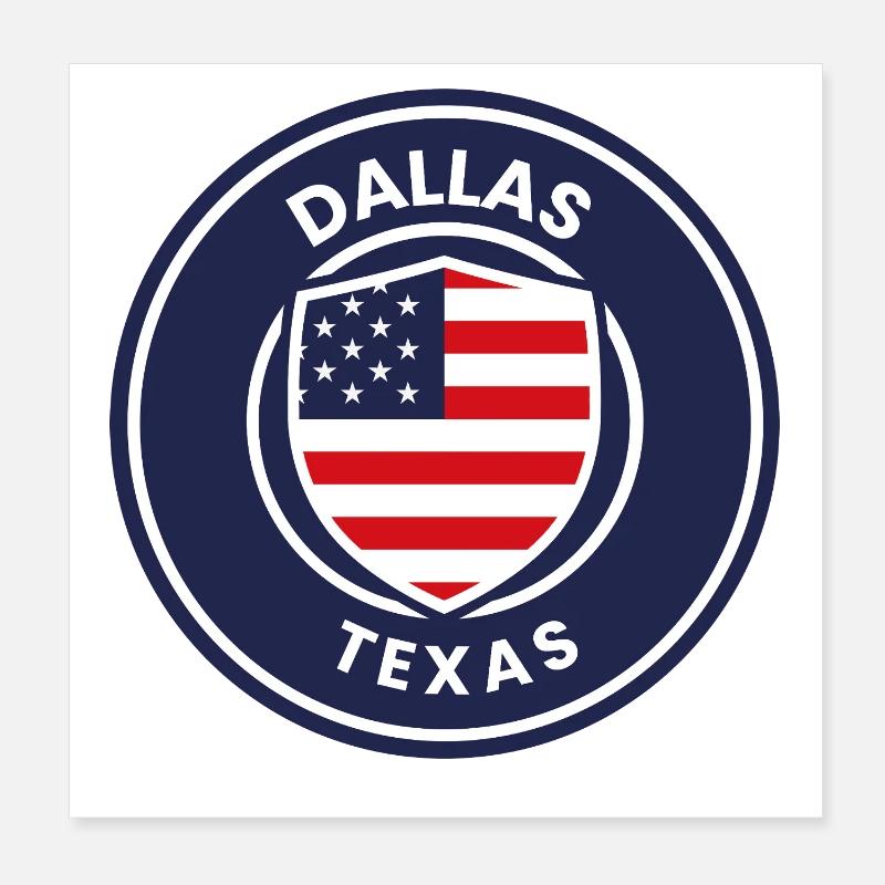 Dallas Texas Emblem Shield Poster 8" x 8" (20x20 cm)
