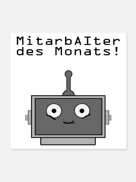 MitArbeiter des Monats - Poster 20x20 cm - Weiß