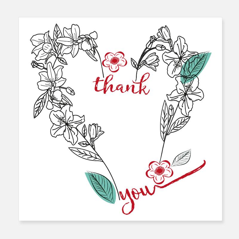  Dankeschön Herz Poster 20x20 cm