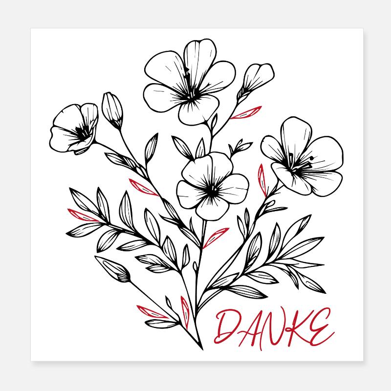 Blumenstrauss Poster 20x20 cm