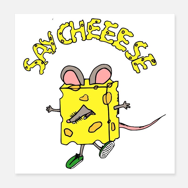 Käseheld im Comicstil Poster 20x20 cm