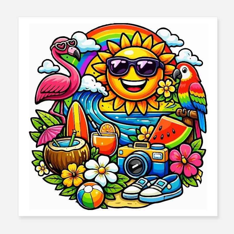 Conception d’été tropical baignée de soleil Poster 20 x 20 cm