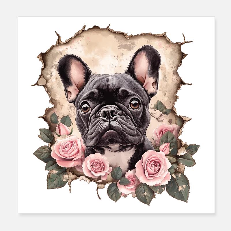 Bouledogue français Poster 20 x 20 cm