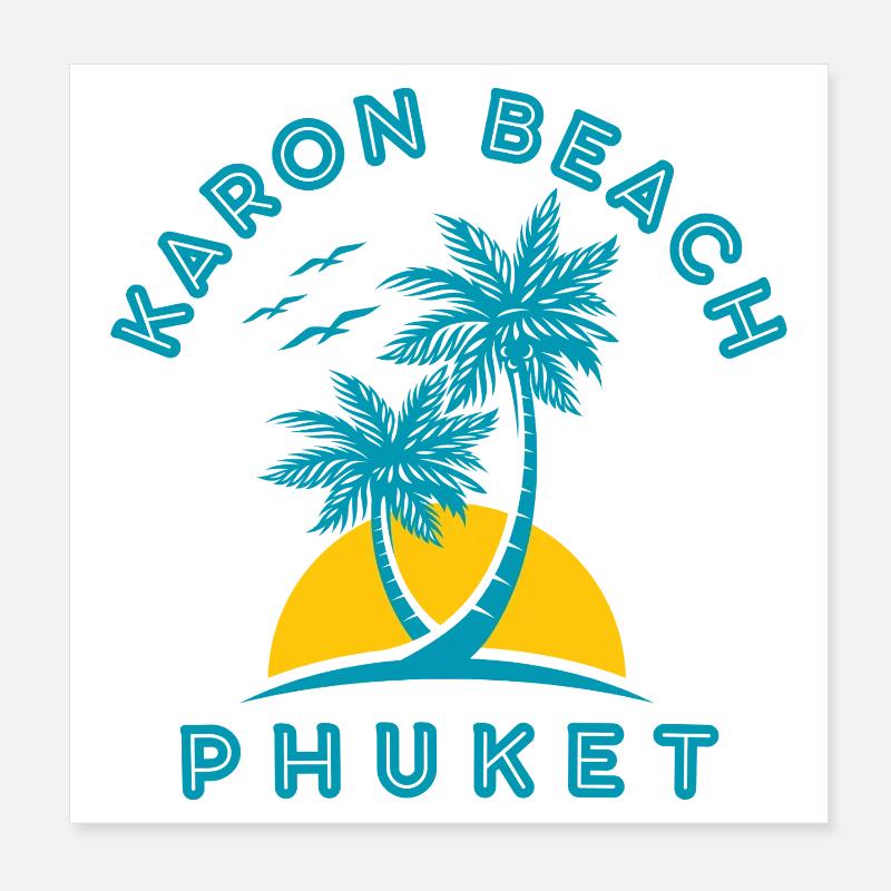 Coucher de soleil du palmier de Karon Beach Phuket Poster 20 x 20 cm