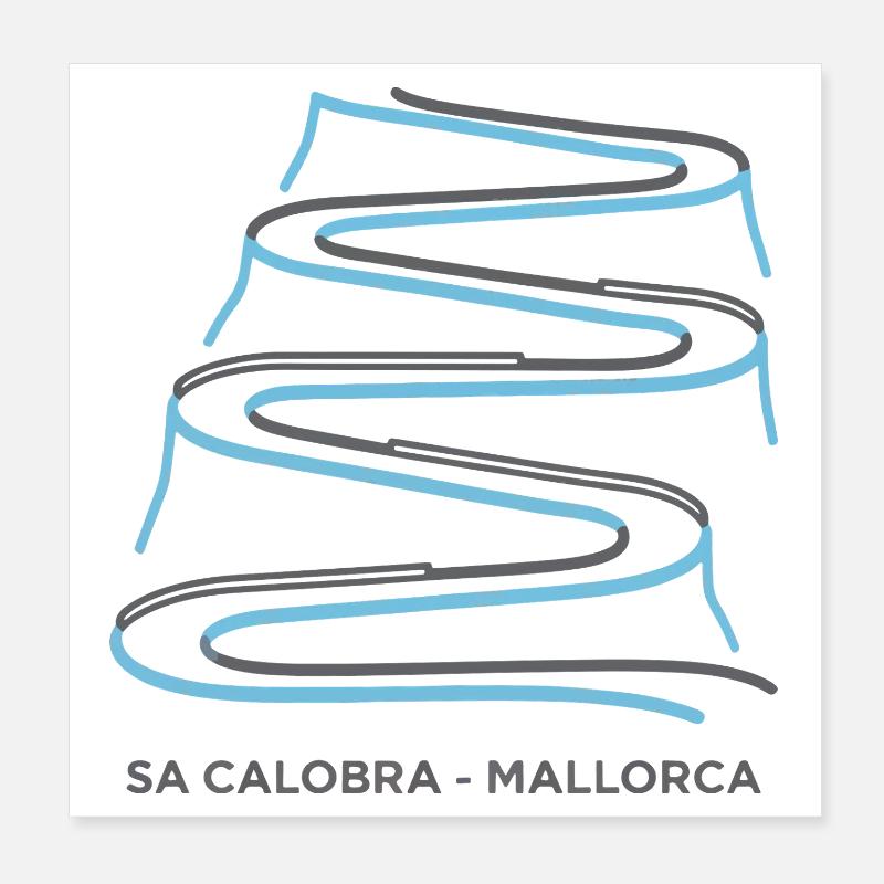 Sa Calobra Majorca Bicycletisme Serpentines Art Poster 20 x 20 cm