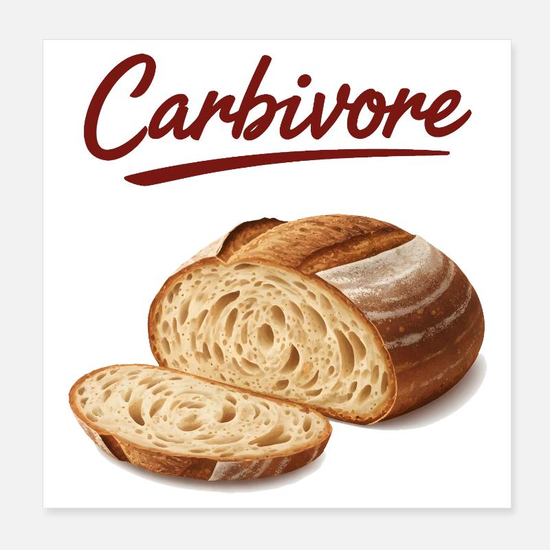 sourdough Bread Baking Carbivore Baker Local Poster 8" x 8" (20x20 cm)