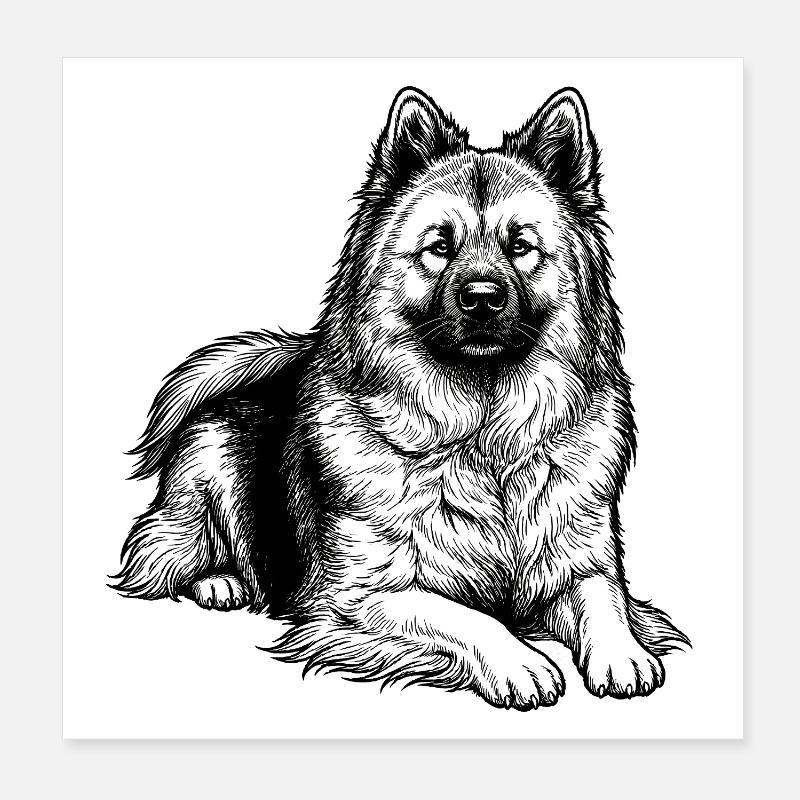 Eurasier | Bon garçon Poster 20 x 20 cm