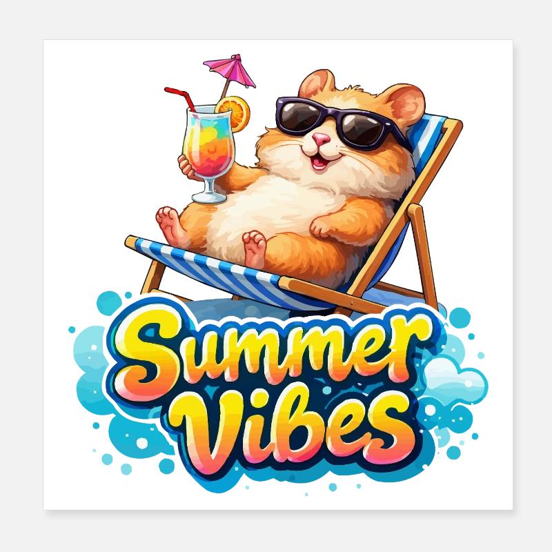 Ambiances d’été pour hamsters Poster 20 x 20 cm