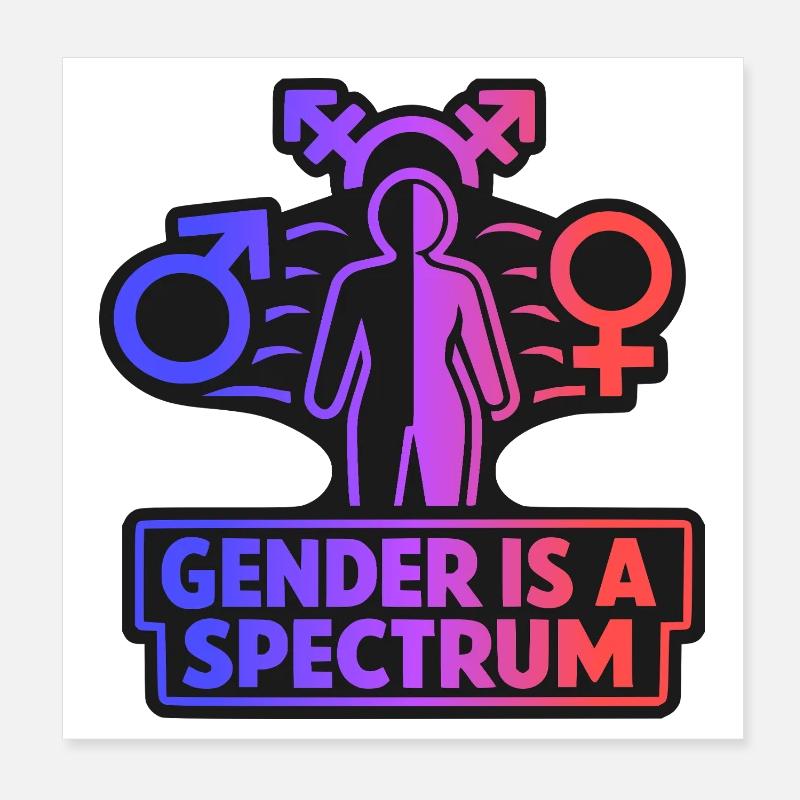 Déclaration de la Diversité du symbole du spectre du genre Poster 20 x 20 cm