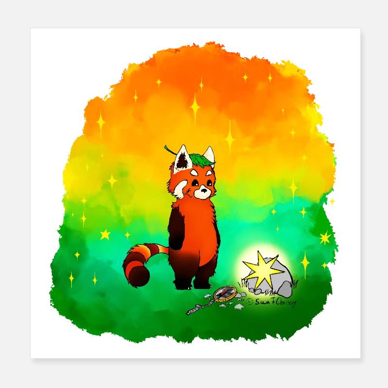 Stern-Sucher Rote Panda Poster 20x20 cm
