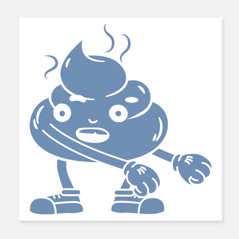 Funny poop pile dancing Poster 8" x 8" (20x20 cm)