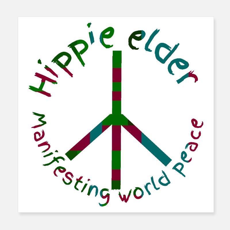 Hippies peace Poster 8" x 8" (20x20 cm)
