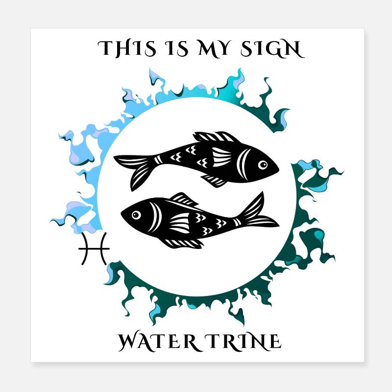 Mon signe des Poissons Poster 20 x 20 cm