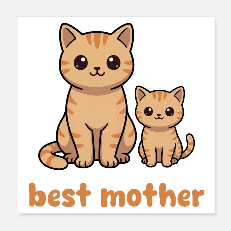 Katzen Duo Muttertag Poster 20x20 cm