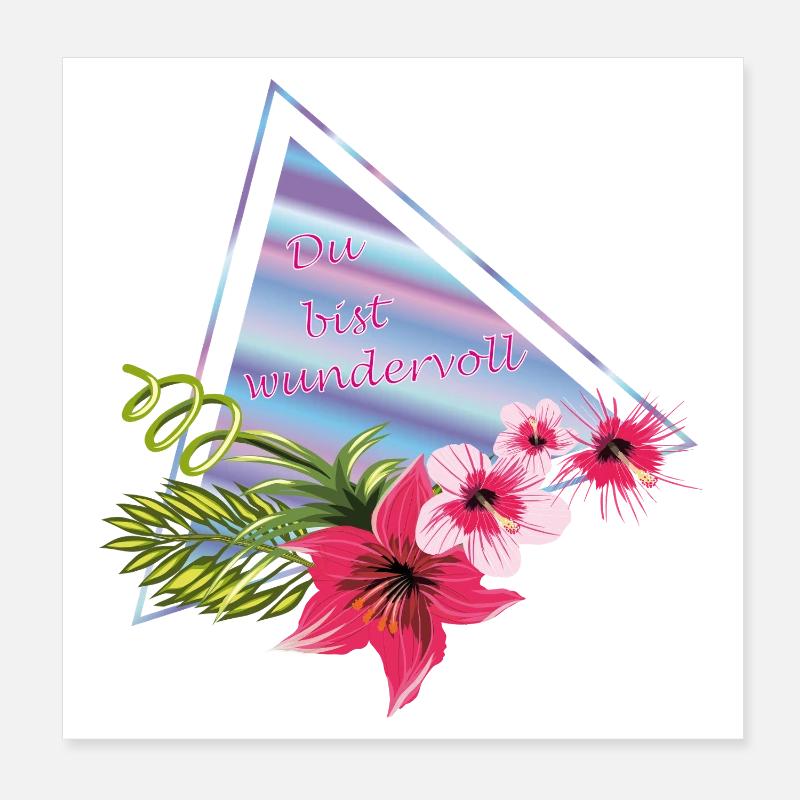 Du bist wundervoll  Poster 20x20 cm
