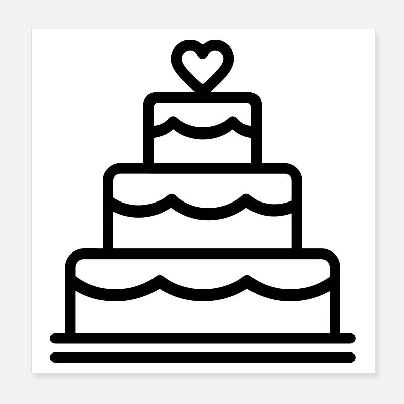gâteau de mariage Poster 20 x 20 cm