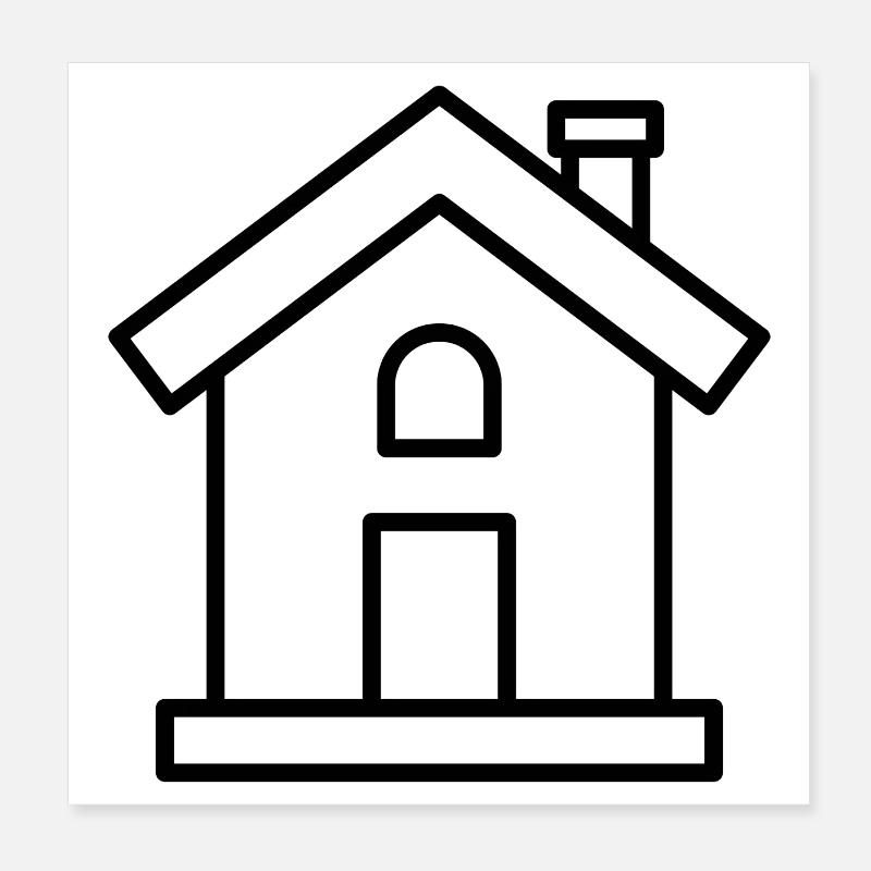 House Outline Poster 8" x 8" (20x20 cm)