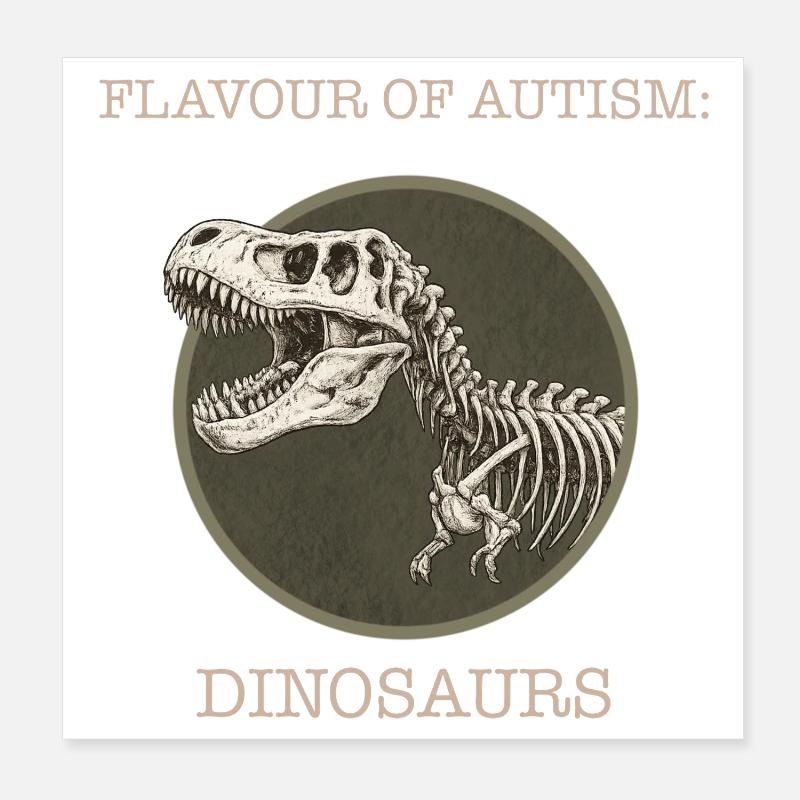 Saveur de l’autisme : les dinosaures Poster 20 x 20 cm