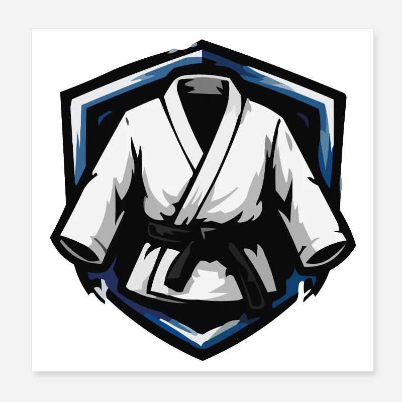 Kampfsport Gi Schild Emblem Poster 20x20 cm