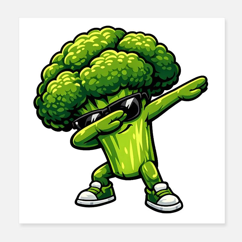 Dabbing Brokkoli Poster 20x20 cm