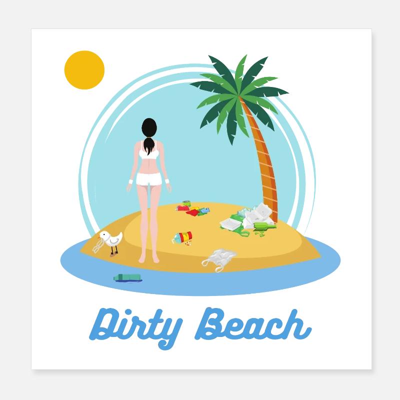 Dirty Beach Poster 8" x 8" (20x20 cm)