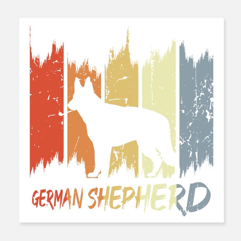 Vintage Schäferhund Poster 20x20 cm