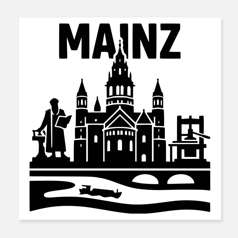 Monument de la Silhouette de Mayence Poster 20 x 20 cm