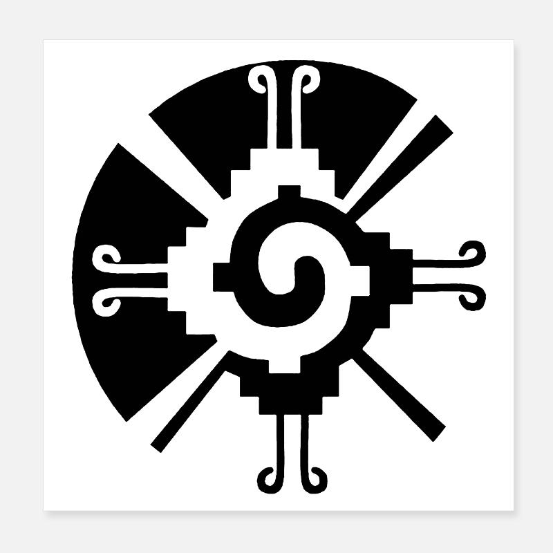 Solares geometrisches Muster (Schwarz) Poster 20x20 cm